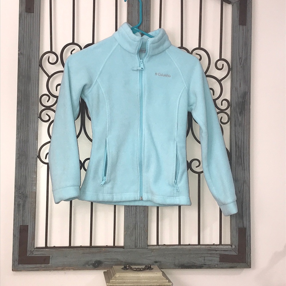 Columbia kids jacket size M. Light aqua color.